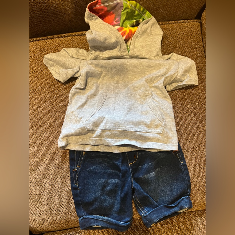 Joes Jeans short sleeve shirt and jean shorts set